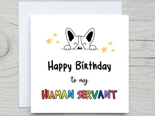 Birthday Card, Funny card, From Dog birthday card, Dog lover Card, human servant card