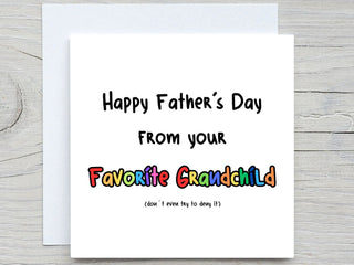 Funny Father's Day Card, From your favorite grandchild , Personalised Dad Father's Day Card, to grandpa card,