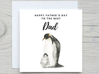 Fathers Day Card, To Daddy card, I love you dad card, happy fathers day, Best best dad, Cute Penguin dad card