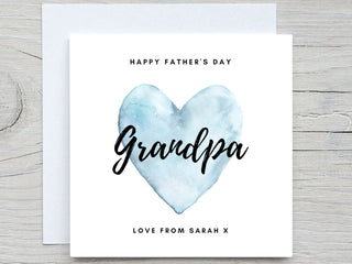 Personalised Happy Father's Day to Grandpa card, Personalised Father's Day Card, from grandson, from granddaughter card, grandpa card