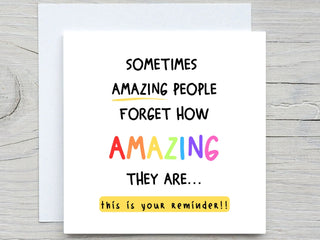 Appreciation card, you are amazing card, personalised thank you card, dont forget you are amazing