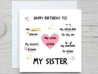 Birthday Card for Sister