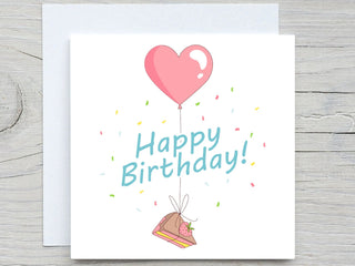 Birthday Card, Cute card, Happy Birthday card, Bright Colorful Birthday card,  for friend card, bestie card, funny birthday card, cake card