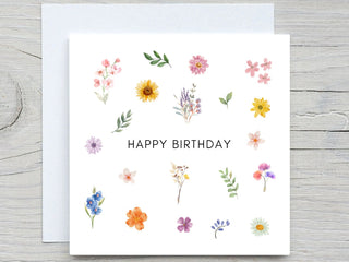 Birthday Card, Birthday greeting card, Floral Card, Cute Birthday card, flower birthday card