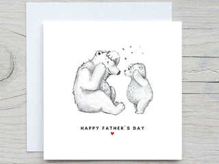 Fathers Day Card, To Daddy card, I love you dad card, happy fathers day, Cute Bear card, Beary much