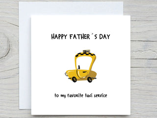 Funny Father's Day Card, Favorite Taxi Service, Personalised Dad Father's Day Card