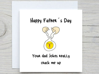 Funny Fathers Day Card, Your Jokes Crack me Up, funny card for dad, from son card, from daughter card