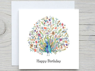 Birthday Card, Peacock card, Happy Birthday card, Bright Colorful Birthday card, for friend card, bestie card, colorful birthday card,