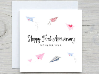 Anniversary Card, Personalised anniversary card, First Anniversary card, Paper Anniversary,