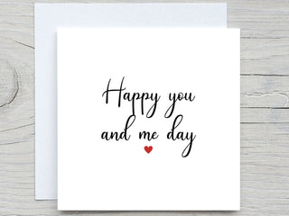 Personalised anniversary card for PARTNER, Happy you and me day , Cute Anniversary card