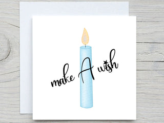 Cute Birthday Card, Candle Birthday card, Happy Birthday card, Make a wish card