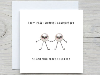 Anniversary Card, Personalised anniversary card,  30 years married card, Pearl Anniversary
