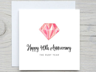 Anniversary Card, Personalised anniversary card,  40 years married card, Ruby Anniversary