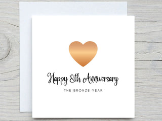 Anniversary Card, Personalised anniversary card, 8th Anniversary card, Bronze Anniversary, 8 years together wedding anniversary, for partner
