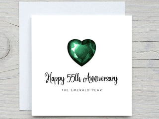 Anniversary Card, Personalised anniversary card, 55th Anniversary card, Emerald Anniversary, 55 years together wedding anniversary