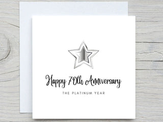 Anniversary Card, Personalised anniversary card, 70th Anniversary card, Platinum Anniversary, 70 years together wedding anniversary