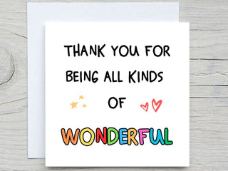 Personalised Appreciation card, You are a wonderful, Thank you card , Appreciation card