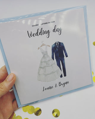 Personalised WEDDING Card, Congratulations card, Bride and Groom Card, add names card