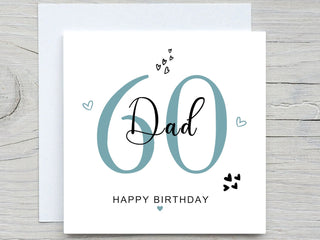 Personalised Birthday Card, Dads 60th birthday card, for dad birthday, from son, from daughter, 60th birthday card