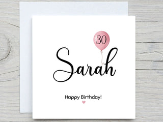Personalised 30th Birthday Card For Her, Happy Thirtieth Birthday Card, 30th Birthday Card, 30th Birthday Gift for friend or Sister