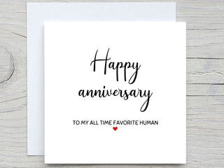 Anniversary Card, Personalised anniversary card,  years married card, Happy anniversary to my favorite human card, for wife, for husband