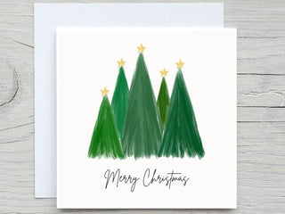 Personalised Christmas card, Green Christmas Tree card, Holidays card, personalized card,