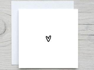Love card, romantic card, Min Black Heart Card, From partner card, I miss u, for him, for her