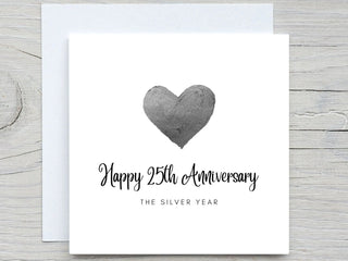 Anniversary Card, Personalised anniversary card,  25 years married card, Silver Anniversary