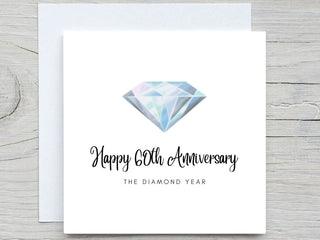 Anniversary Card, Personalised anniversary card,  60 years married card, Diamond Anniversary