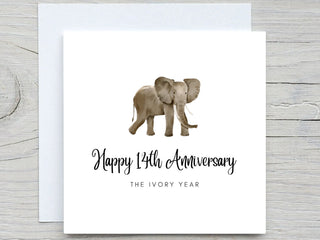 Anniversary Card, Personalised anniversary card, 14th Anniversary card, Ivory Anniversary, 14 years together wedding anniversary