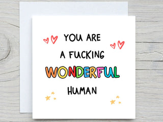 Personalised Appreciation card, You are a wonderful Human, Thank you card , Appreciation card