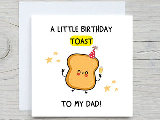 Dad Birthday Card , A Little Birthday Toast To My Dad, Funny Birthday Card, For Dad, From daughter, from Son, Dads birthday card. Gift