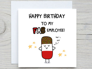 Employee Birthday Card , To My Fab Employee, Funny Birthday Card, For Employee, From Boss birthday card, popsicle card