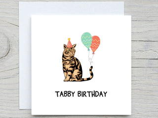 Tabby Cat Birthday Card, Cat birthday Cat, Tabby Birthday Card, Funny Cards, Cat Lovers, Cute Cat Birthday Card, Funny Cat Cards