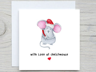 Personalised Christmas card, Merry christmas card, Christmas Card for a loved one, christmouse, cute mouse card