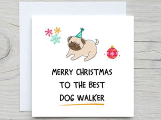 Personalised Christmas card, Merry christmas card, CHRISTMAS Card from DOG, best dog walker card