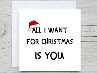 Personalised Christmas card, Merry christmas card, Romantic christmas card,  I want you for christmas card, I want you