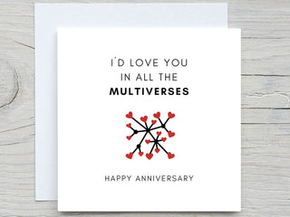 Romantic Anniversary Card , I'd Love You In All The Multiverses, Personalised Anniversary Card , Romantic Anniversary Card, Anniversary Gift