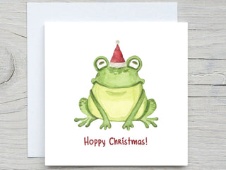 Personalised Christmas card, Funny FrogCard, Holidays card, personalized card, Hoppy Christmas card, Merry Christmas card,