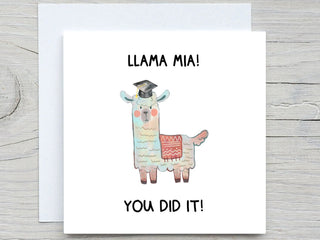 Graduation Card, personalised Graduation card, You Did it card, Happy Graduation Card, Llama mia card,