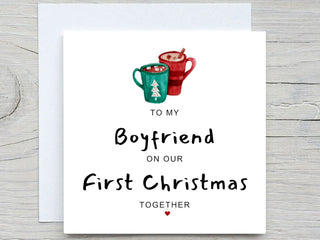 Romantic Christmas Card , To Boyfriend card, First Christmas Together card, Christmas Card, from girlfriend Christmas Card