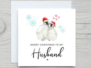 Romantic Christmas Card , to Husband card, Husband Christmas Card, from Wife Christmas Card, Merry christmas Husband