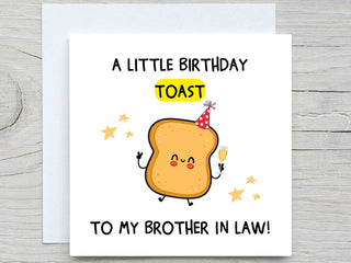 Brother in law Birthday Card , A Little Birthday Toast To My Brother in law, Funny Birthday Card, Brother in law birthday gift