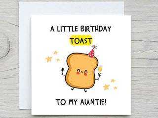 Auntie Birthday Card , A Little Birthday Toast To My Aunt, Funny Birthday Card, For Aunt, From niece, from Nephew, Auntie birthday gift