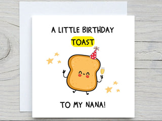 Nana Birthday Card , A Little Birthday Toast To My Grandma , Funny Birthday Card, For Nana , From grandson from Granddaughter,