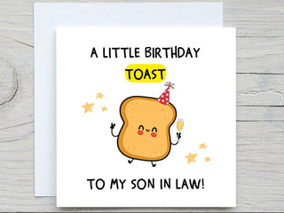 Son In Law Birthday Card , A Little Birthday Toast To My Son In Law, Funny Birthday Card, For Son In Law, For Him