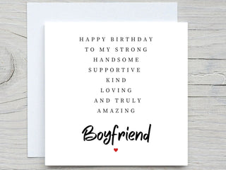 Boyfriend's Birthday Card Sweet, Personalised Birthday Card For BF, Boy Friend Birthday Card, From Girlfriend, Cute, For Him, poem card