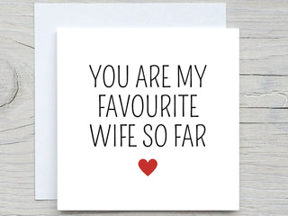 Anniversary card for husband, favorite Husband so far, from wife card, love card, romantic card, personalised card