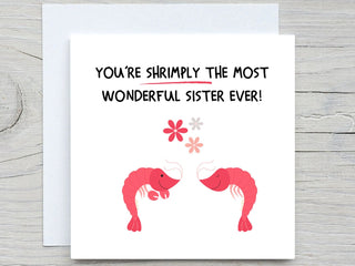 Personalised cards, Appreciation card, Best Sister card, Shrimply the best sister