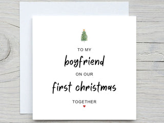 Romantic Christmas Card , To Boyfriend card, First Christmas Together card, Christmas Card, from girlfriend Christmas Card